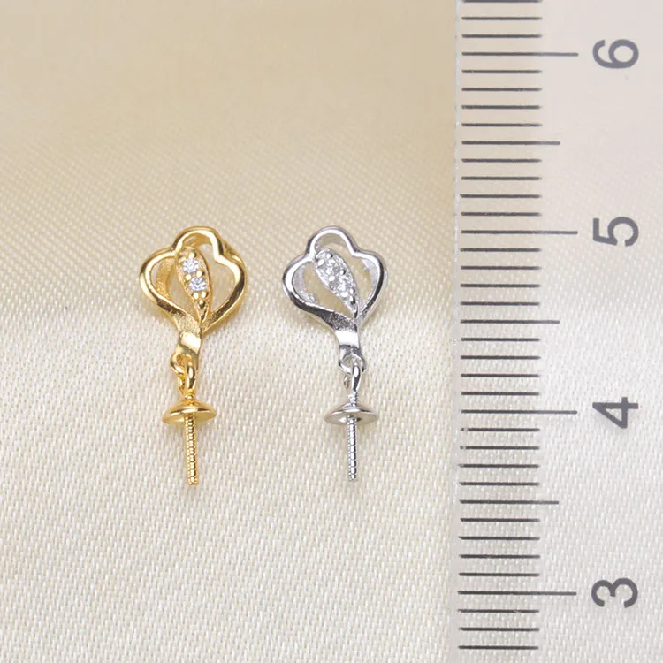 Простая жемчужная подвеска для ювелирных изделий находится в серебряных настройках S925 стерлингового серебра, серебряного и золотого цветов 6 штук.