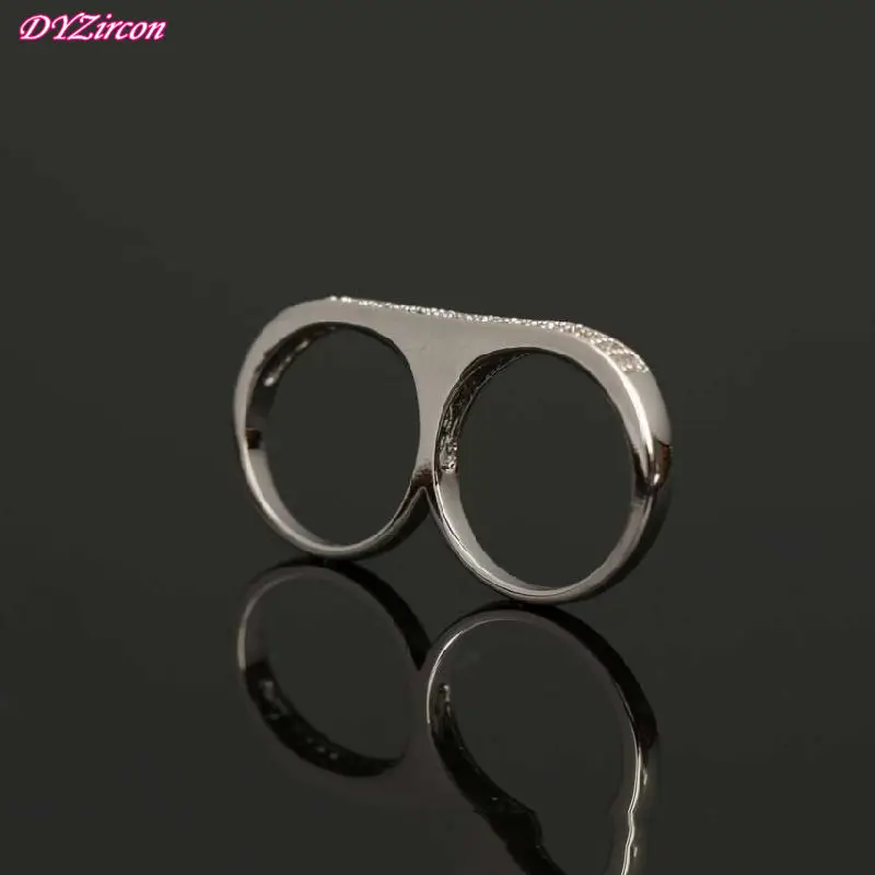 DYR001 золото и серебро Цвет двойное кольцо на палец для женщин мужчин модные