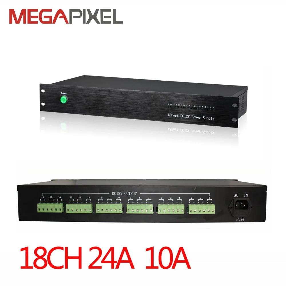 CCTV адаптер питания для монтажа в стойку источник 18Ch AC24V выходная мощность коробка