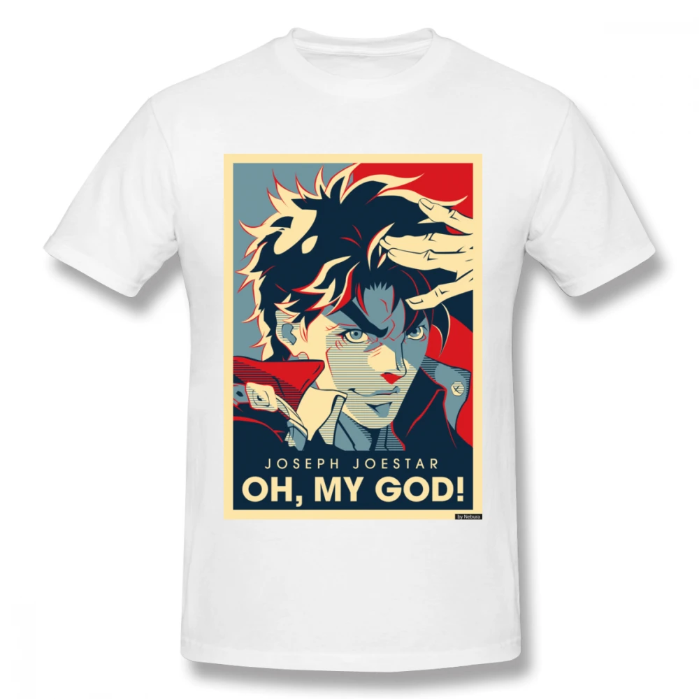 white Jojo невероятное приключение Винтаж Joestar Джозеф О мой Бог письмо футболка для мужчин плюс размеры Хлопок Прохладный Футболка S-3XL Camiseta - Цвет: white