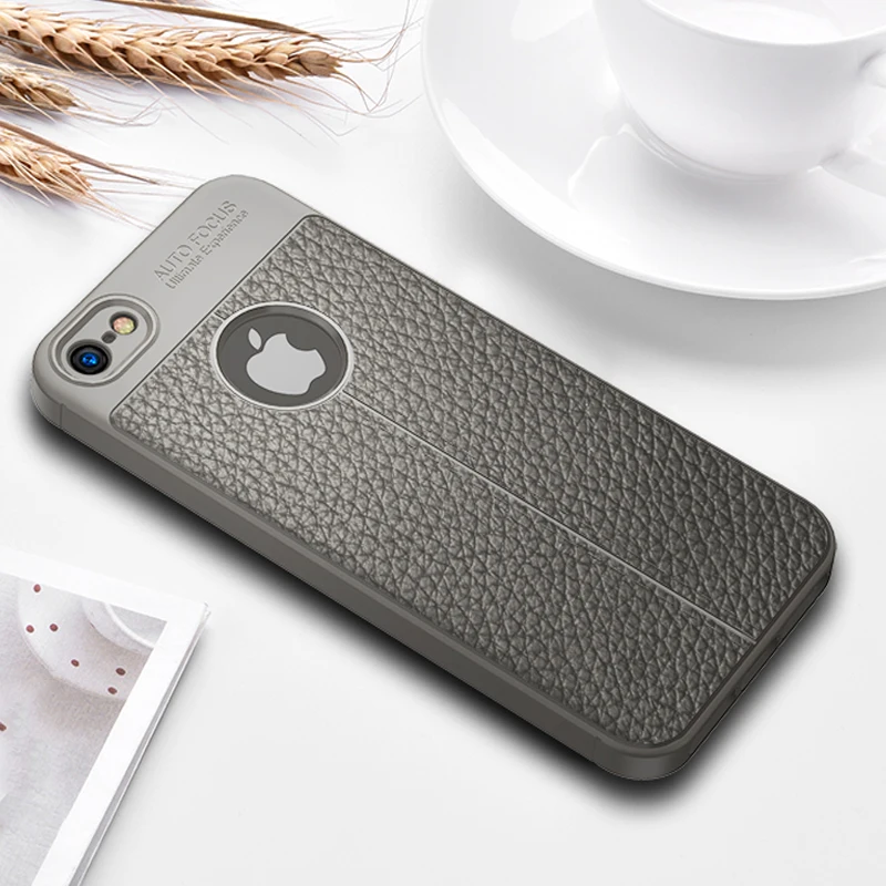 Shockproof For Apple iPhone 5 5s SE 3D Lychee Leather Texture Cover Ultra Thin Soft TPU Silicone Bumper Rubber Phone Case Fundas |