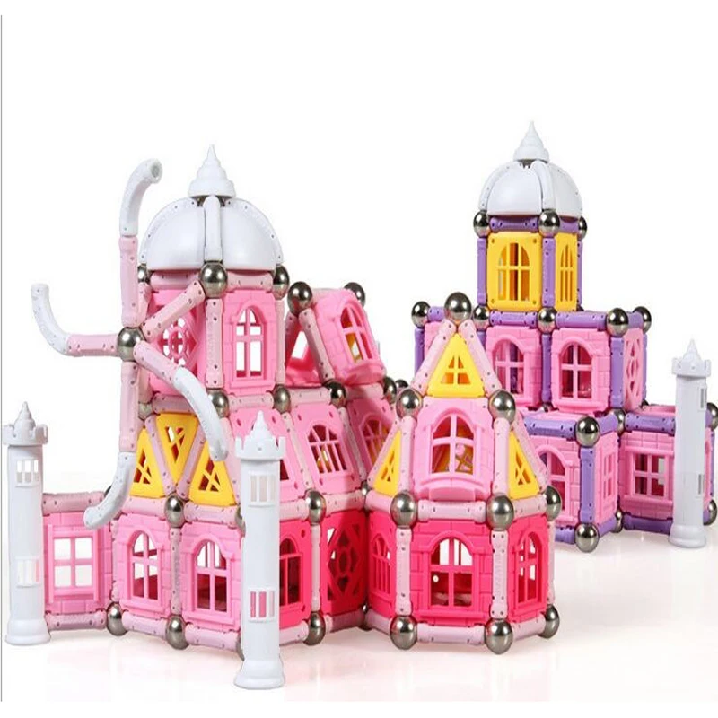 

High quality new castle design 526PCS Child Early magnetic car sticks Education block figure Amazing Magnetic set
