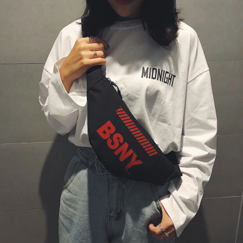 RURU monkey 2019 New Women Bag For Outdoors Disco Dancing Fashion Zipper Large Capacity Chest Bags Letter Oxford | Багаж и сумки