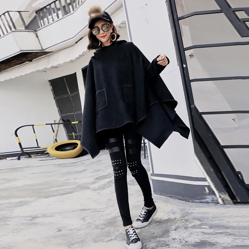 Толстовка CHICEVER Женская с рукавом летучая мышь большого размера|sweatshirt for woman|female