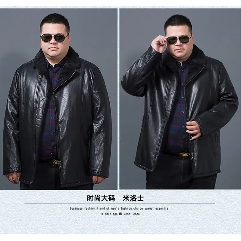 10XL 9XL 8XL 6X зимняя мужская кожаная куртка кашемировая с отворотом теплая из овчины