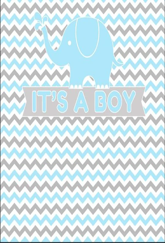 5x7FT светильник синий серый шеврон стена слон это мальчик Baby Shower изготовленный на