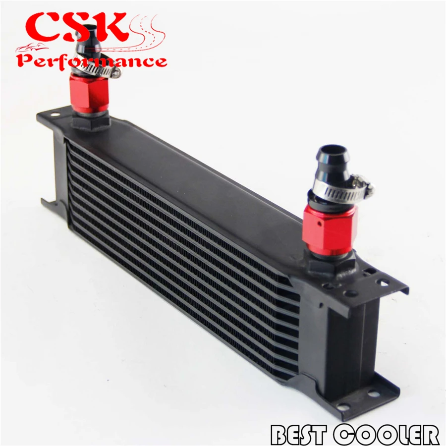 

Universal 10 Row AN10 Engine Transmission 248mm Oil Cooler + 2pcs Fittings Bk