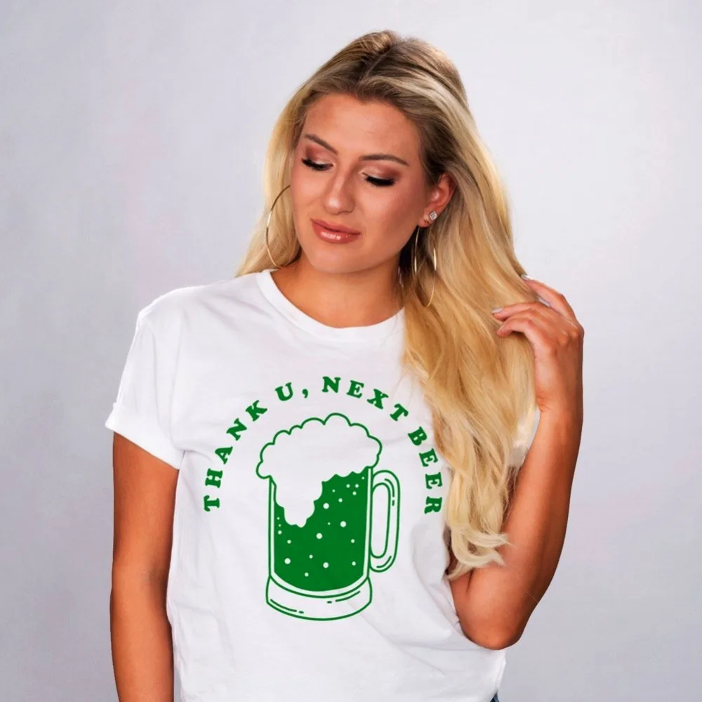 Футболка унисекс с надписью Thank U Next Beer забавная футболка на День Св. Патрика