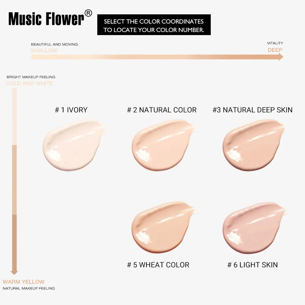 Music Flower BB крем 4 в 1 длительное увлажнение с осветляющим эффектом корректор