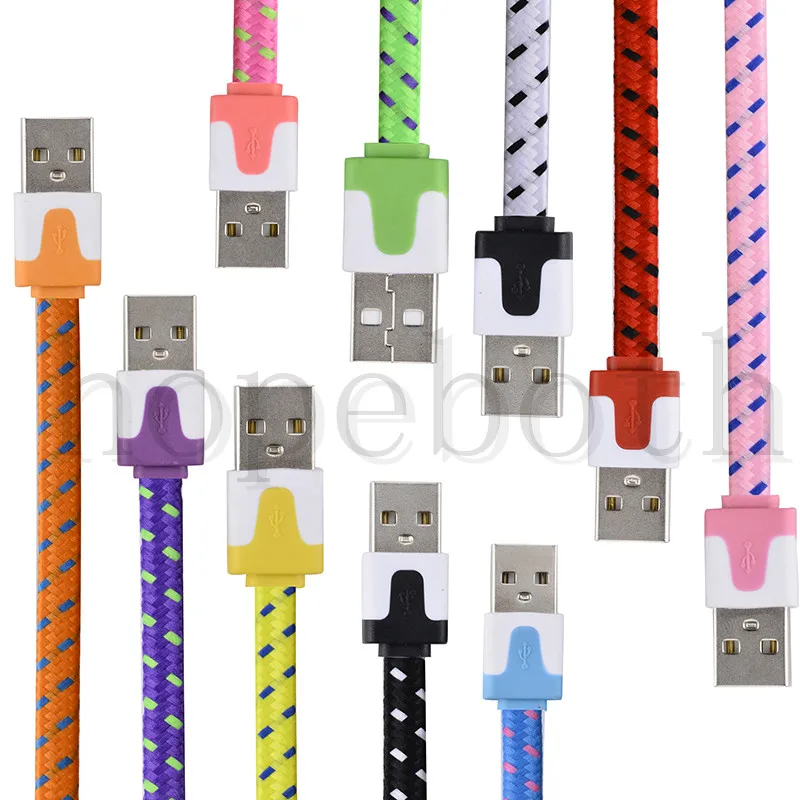 10 шт./лот плетеный провод Micro USB кабель 1 м 2 м/6 футов Синхронизация нейлоновый
