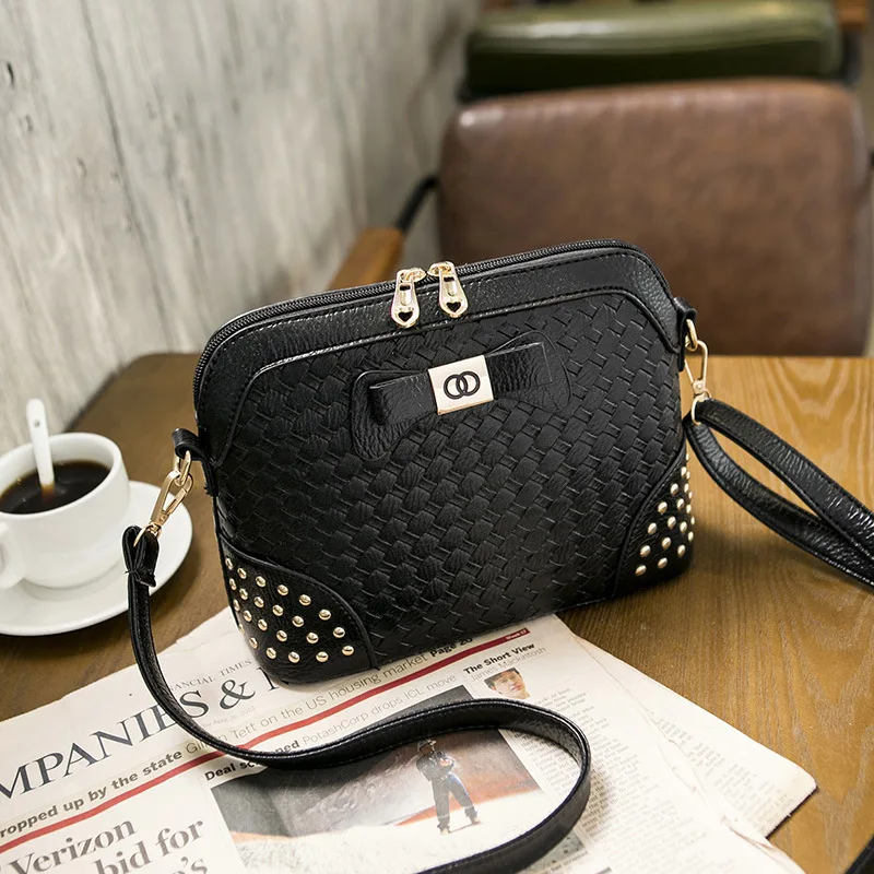 Для женщин кос Плетение Курьерские сумки bolsos mujer кожа Сумки дамы плечо сумка