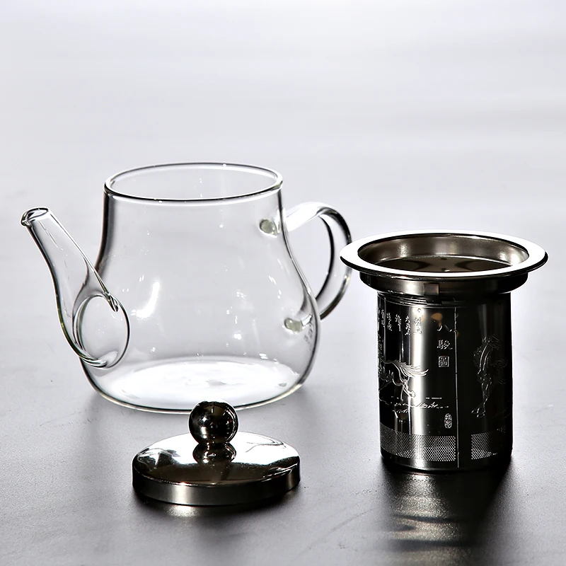 Термостойкий стеклянный чайник TANGPIN со ситечком чайный набор|teapot with infuser|teapot