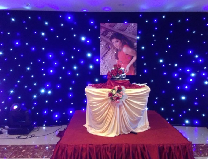 Бесплатная доставка 4 м * 6 Светодиодная звезда занавеска для сцены фоны