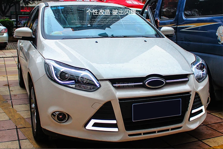 АКД стайлинга автомобилей фар сборки для Ford светодиодная фара для Focus 2012- фокус 3 DRL H7 D2H HID вариант Ангел глаз Bi Xenon луч