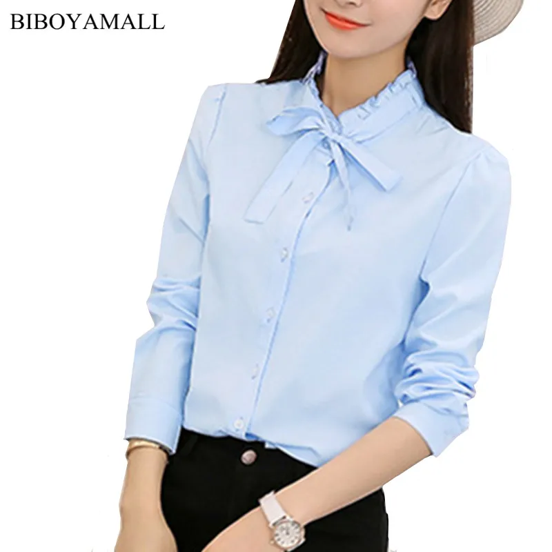 BIBOYAMALL новый для женщин блузки малышек белая рубашка повседневное шифоновая