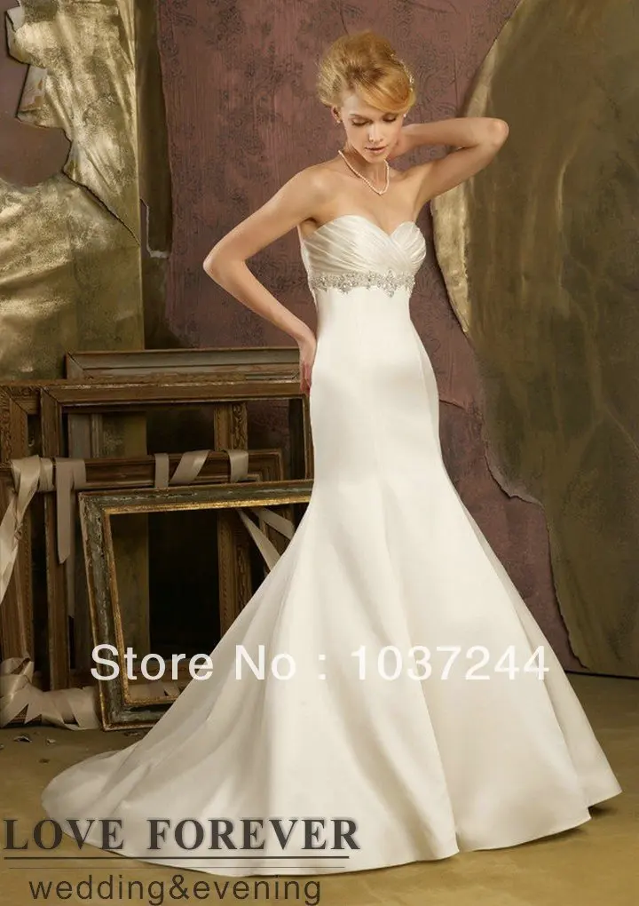 Best Selling Wholesale Price Mermaid Ivory Satin Wedding Dress 2012 New Style | Свадьбы и торжества