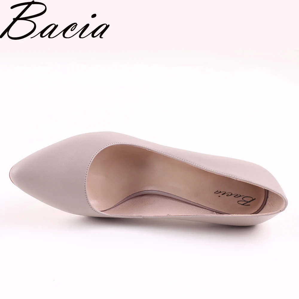 Bacia/новые кожаные туфли на высоком каблуке 7 3 см цвет хаки телесный вечерние