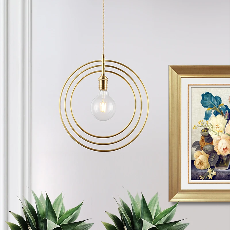 Скандинавские металлические круглые кольца подвесной светильник