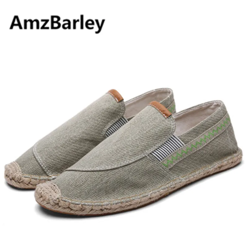 Amzbarley Для мужчин Рыбак Обувь Повседневное холст espadrille обувь слипоны в стиле