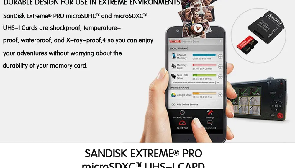 SanDisk Extreme PRO 32 Гб A1 Micro SD карта скорость чтения 170 МБ/с./с 128 Гб 64 Гб U3 V30 A2 карта памяти SDXC флэш-карта TF карта 4K UHD
