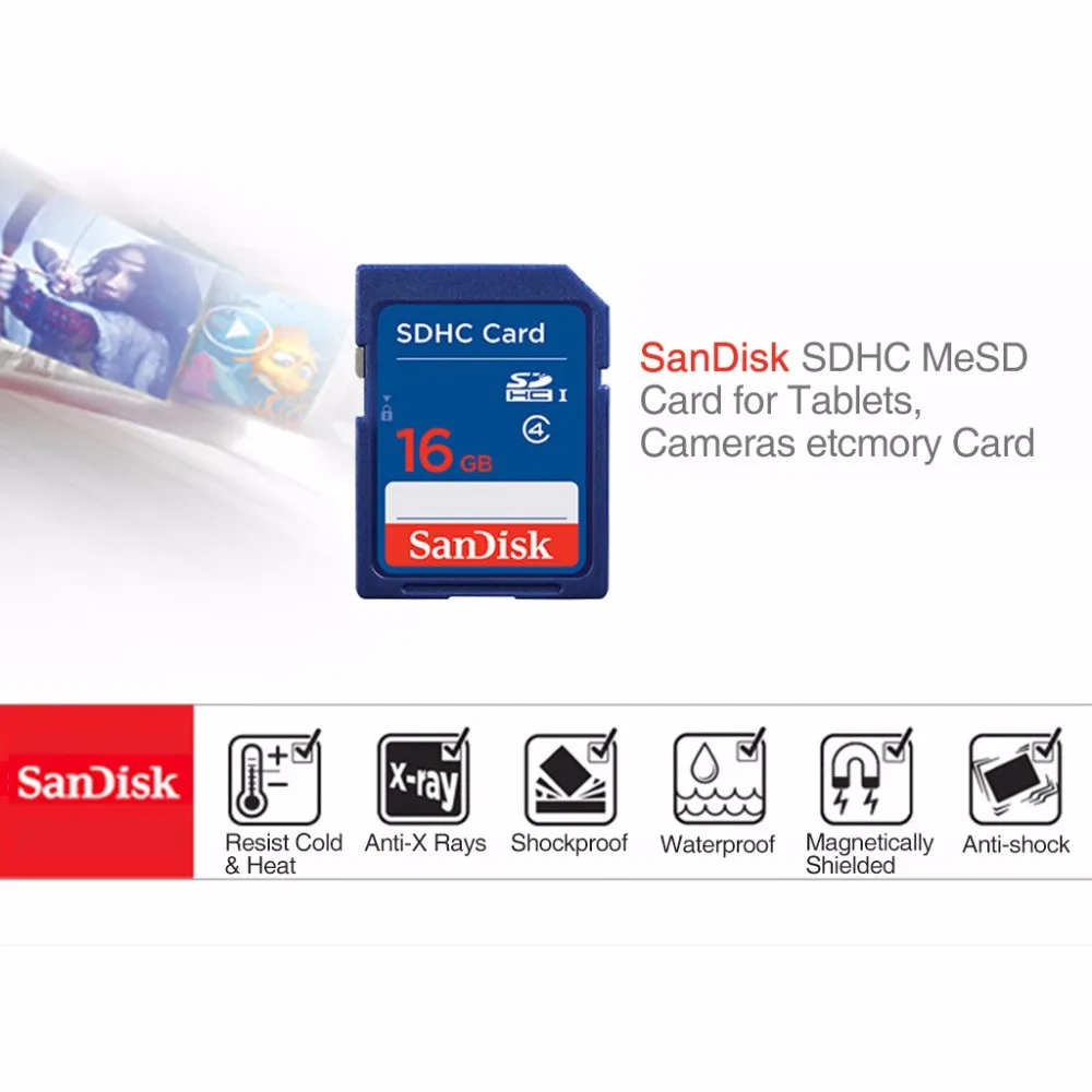 Оригинальная sd-карта SanDisk, 32 ГБ, 16 ГБ, 8 ГБ, 4 Гб, C4, SDHC, карта памяти класса 4, карта памяти для камеры, карта SD, официальная проверка
