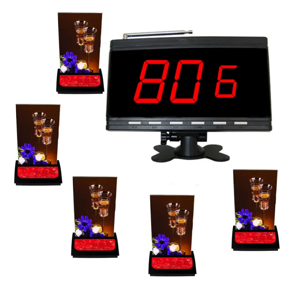 Беспроводная система вызовов SINGCALL для киберкафе ресторанов 5 настольных APE730 и 1