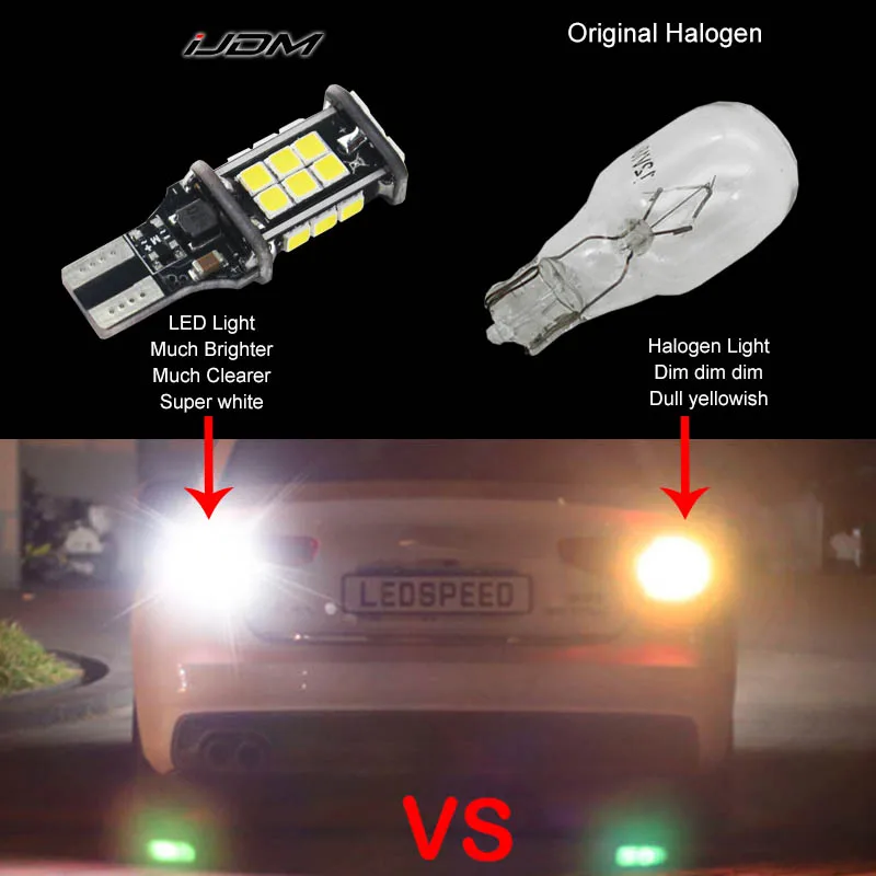 CAN bus без ошибок 12В 921 T15 W16W светодиодный фонарь для Audi BMW Mercedes Porsche Volkswagen заднего