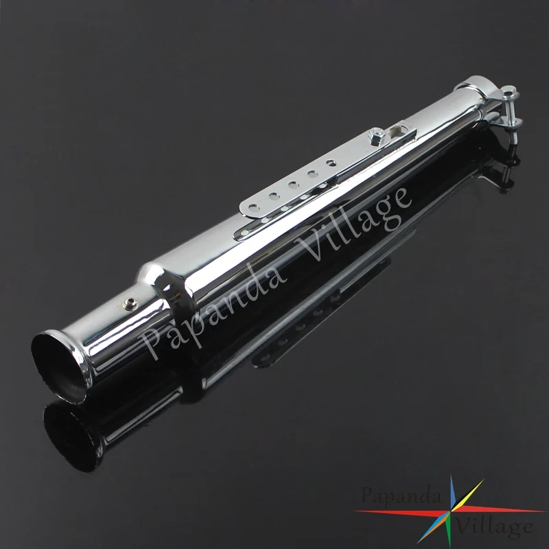 Универсальный хромированный мотоциклетный винтажный глушитель без шнуровки