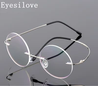 ultra light rimless optical frame men women titanium rimless eye glasses frame round eyewear for prescription 9 colors