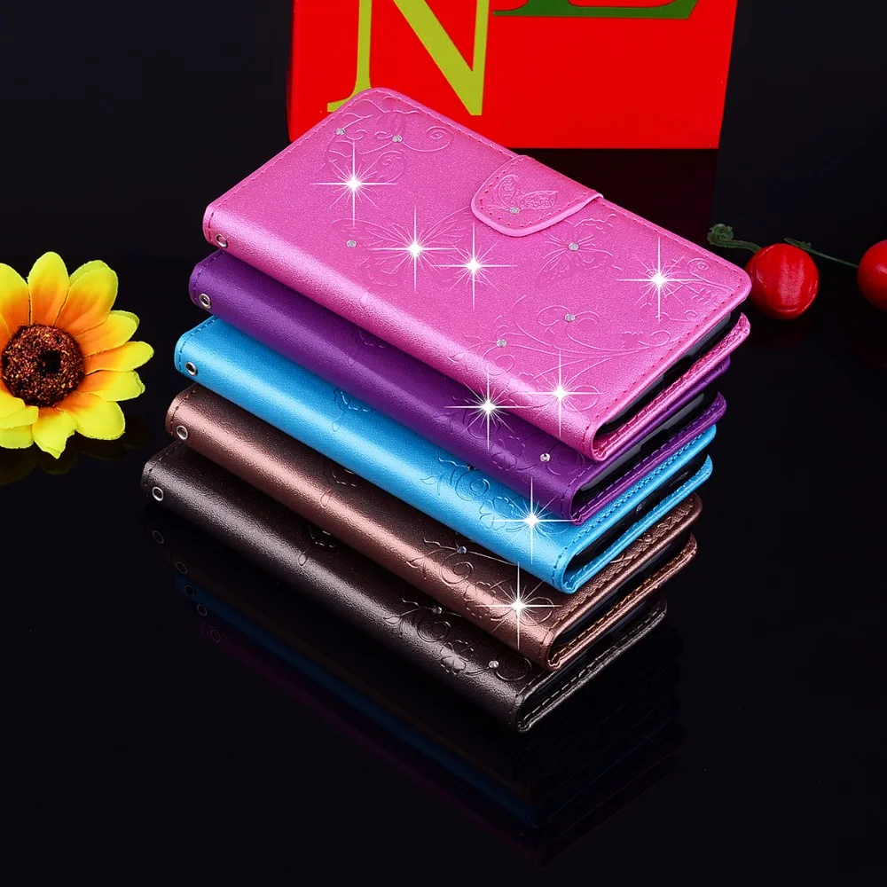 For Sony Xperia L1 XA XA1 Ultra Cover Case 3D Relief Bling Blinking Stand Flip Leather PU Card Mirror Wallet Shell Butterfly | Мобильные