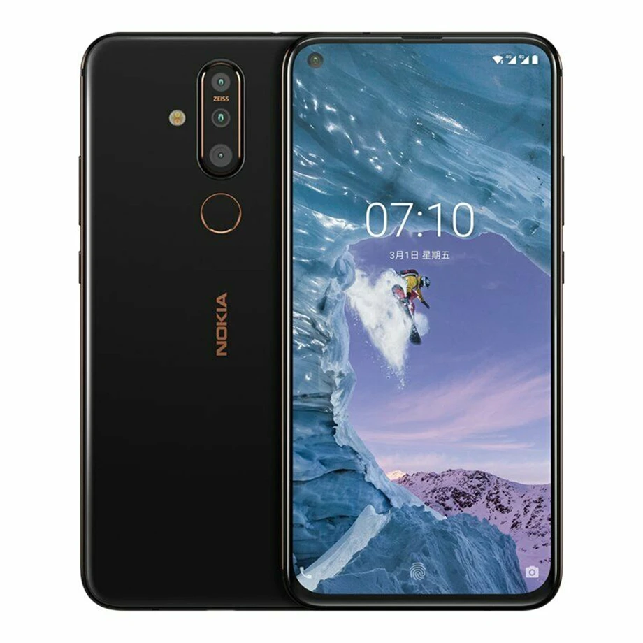 Мобильный телефон Nokia X71, 6 ГБ ОЗУ, 64 ГБ/128 Гб ПЗУ, две sim-карты, Android, LTE 6,39 '', 4 камеры, четыре ядра, 3500 мАч, отпечаток пальца, Snapdragon 660