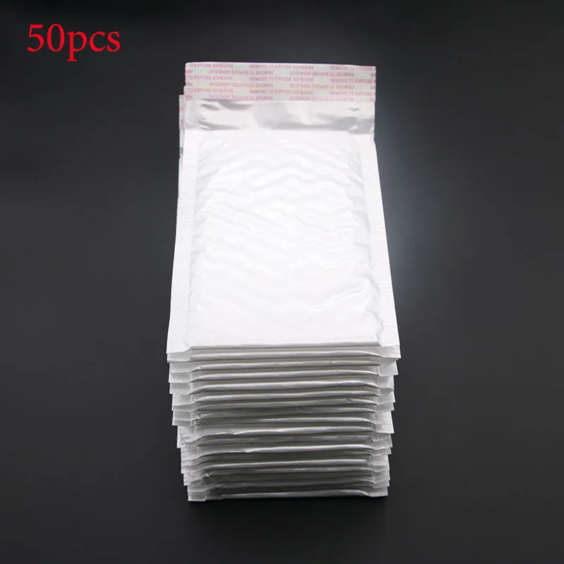 

50pcs White Building Area Poly Bubble Bag Envelope Using Soft Bag Packaging 11X15cm + 4cm