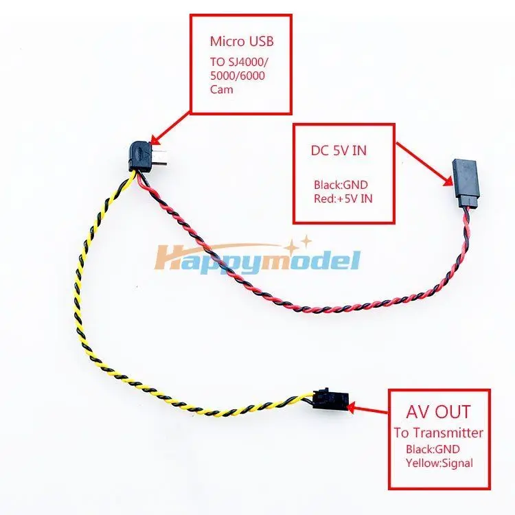 SJ4000/5000/6000 Camera AV out cable FPV 2 in 1 Wireless Transmission | Игрушки и хобби