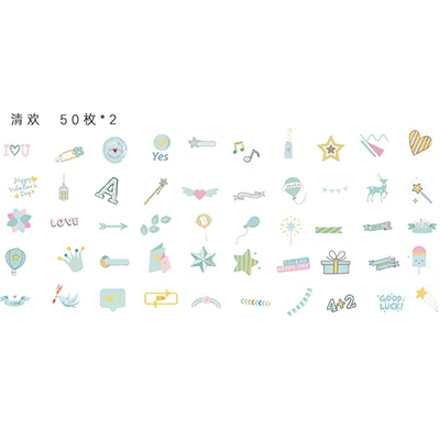 02 100 шт./лот Yuxian красивая розовая растительная бумажная наклейка kawaii украшение DIY альбом дневник в стиле скрапбукинг этикетка наклейки канцелярские товары - Цвет: 02