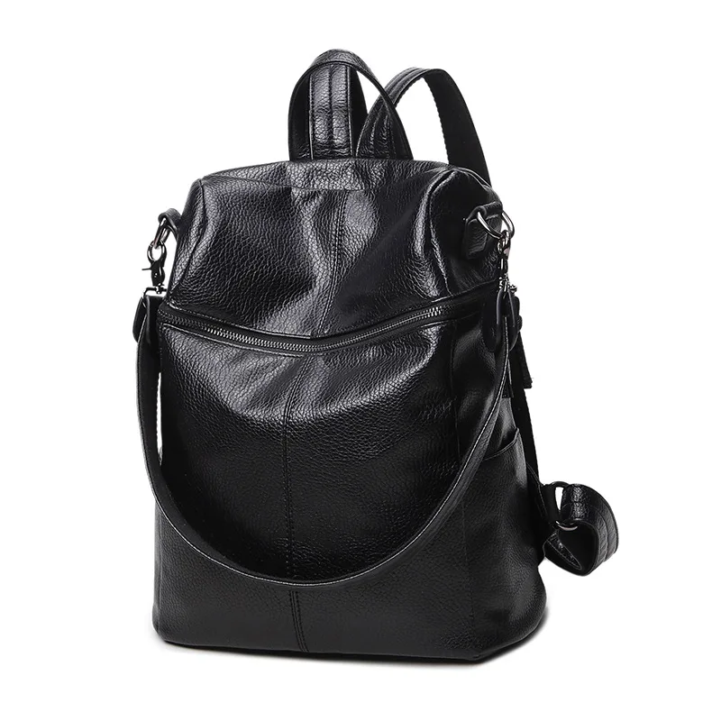 Женские Сумки из искусственной кожи высокого качества черный рюкзак для