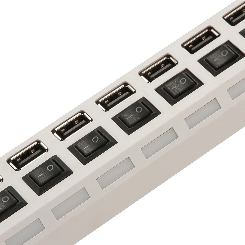 Высокоскоростной USB-разветвитель Hu b на 7 портов USB 2 0 H многопортовый с кнопкой