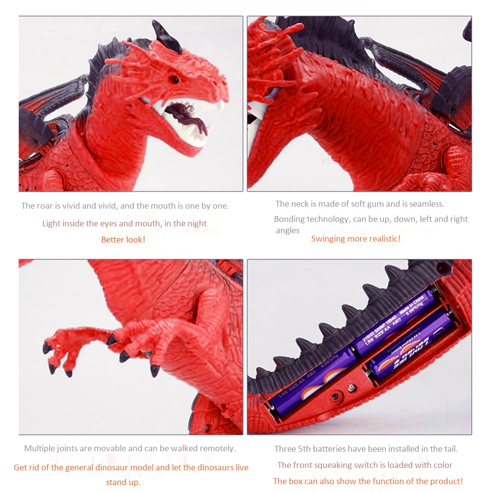 Инфракрасный динозавр RC игрушки с дистанционным управлением Дракон качая голова ходьба спрей светильник вверх глаза Игрушка Дети Детские игрушки Рождественский подарок#30