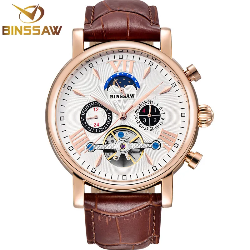 Мужские автоматические механические часы Tourbillon роскошные брендовые