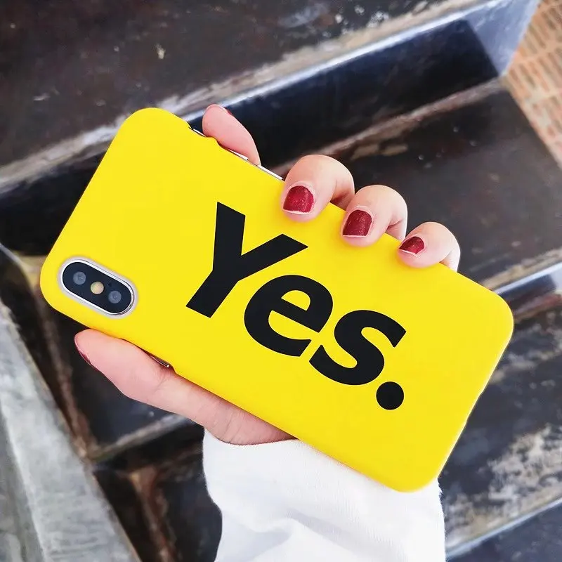 Чехол для телефона Boucho YES с буквенным принтом iphone X модный желтый твердый