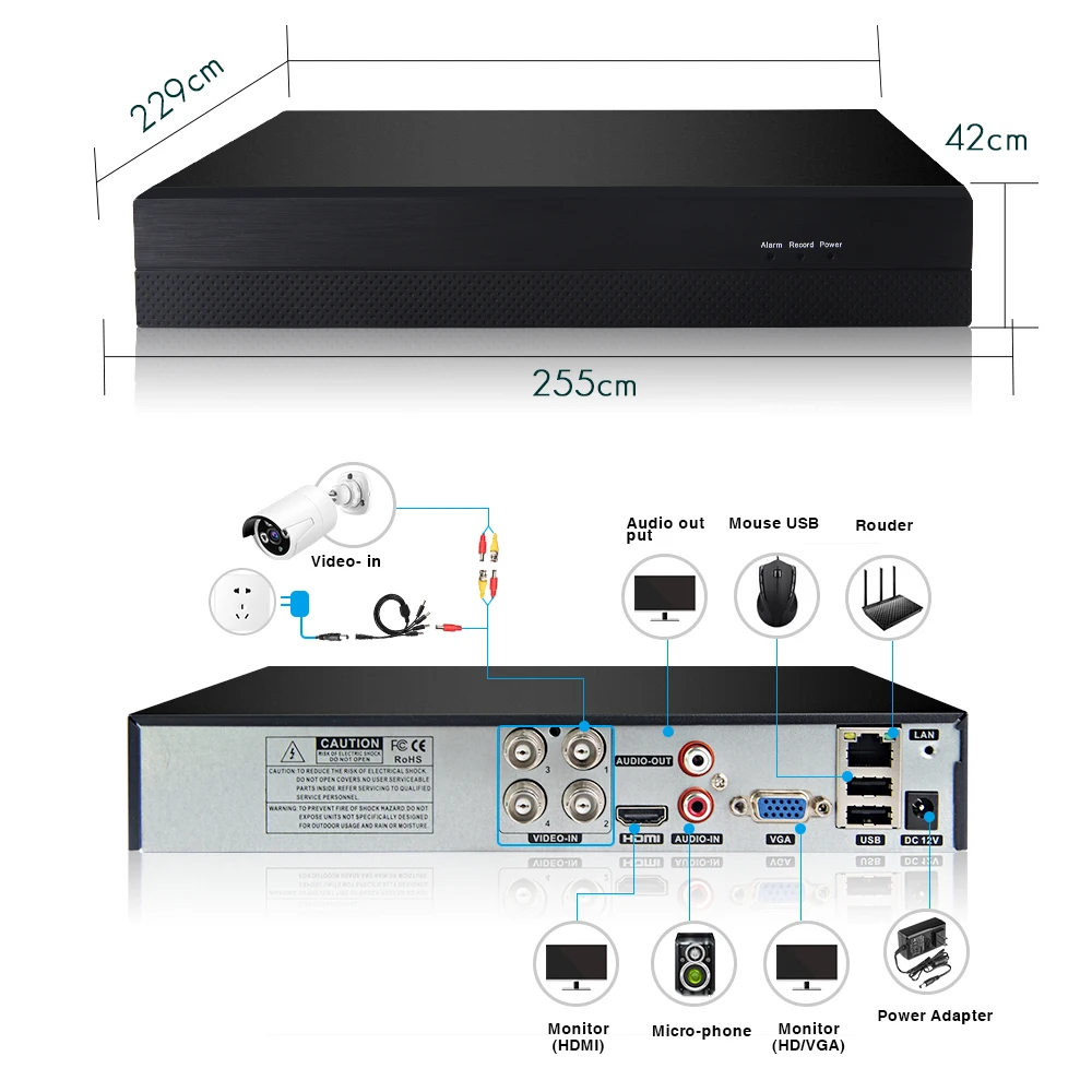 ZGWANG CCTV Камера безопасности Системы комплект P2P HDMI DVR 2 шт 1080 P AHD аналоговый