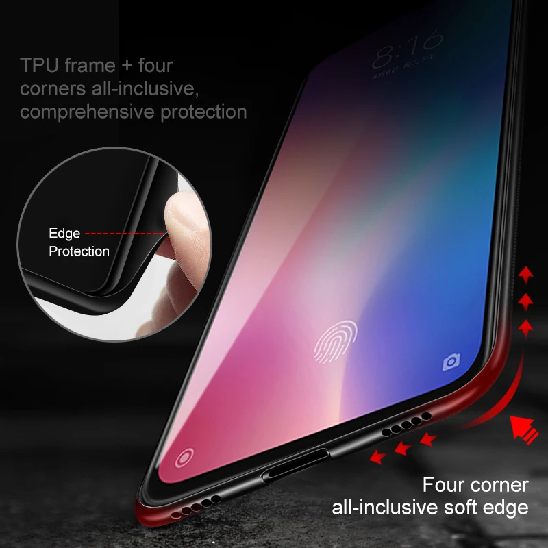 Стеклянный чехол для телефона xiaomi mi 9 se redmi note 7 xiomi xiami xiaomei mi9 9se not7 силиконовый |