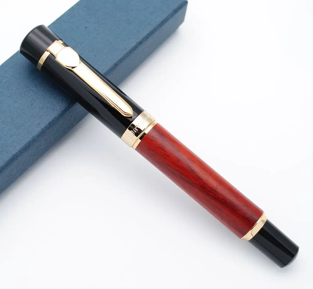 JinHao 650 Высококачественная авторучка Роскошная чернильная ручка M Nib - Цвет: Wooden Barrel