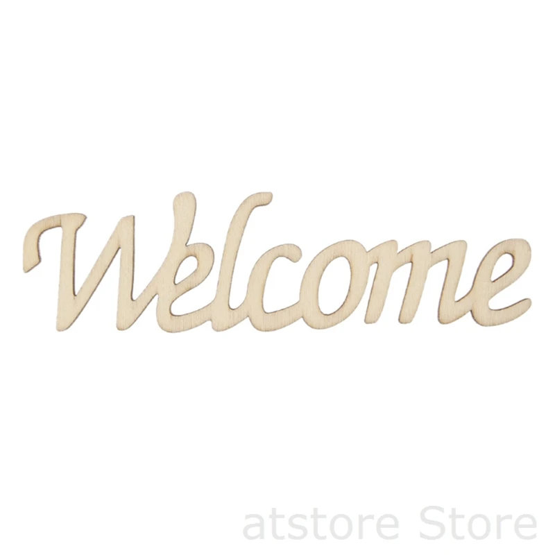 Welcome Letters Wooden Hanging Sign Wall Decal Sticker Room Home Decor Ornament | Дом и сад