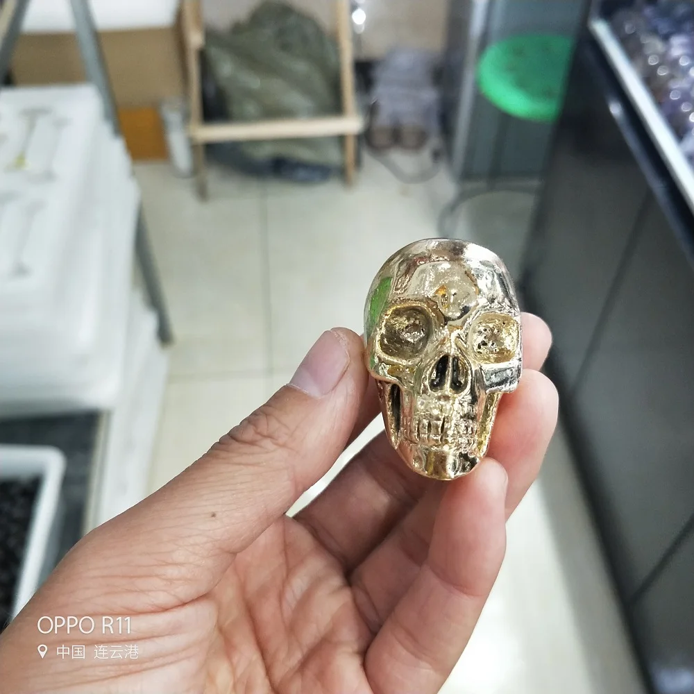 Череп из натурального хрусталя Aura кварцевый череп Ангел кольцо камень предметы