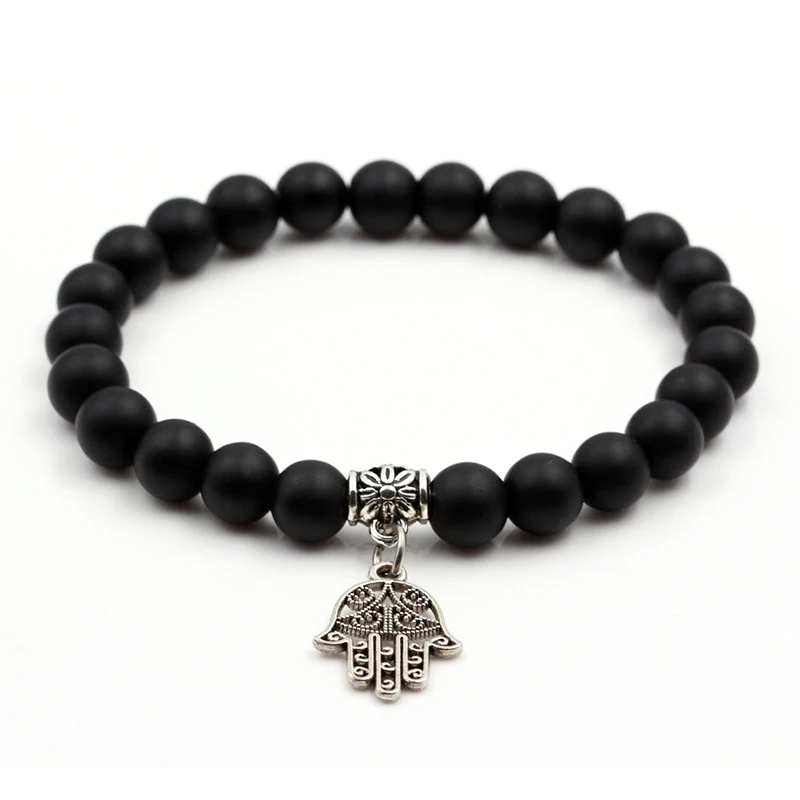 Хамса защитный амулет в виде ладони амулеты 8 мм матовый стеклянный камень