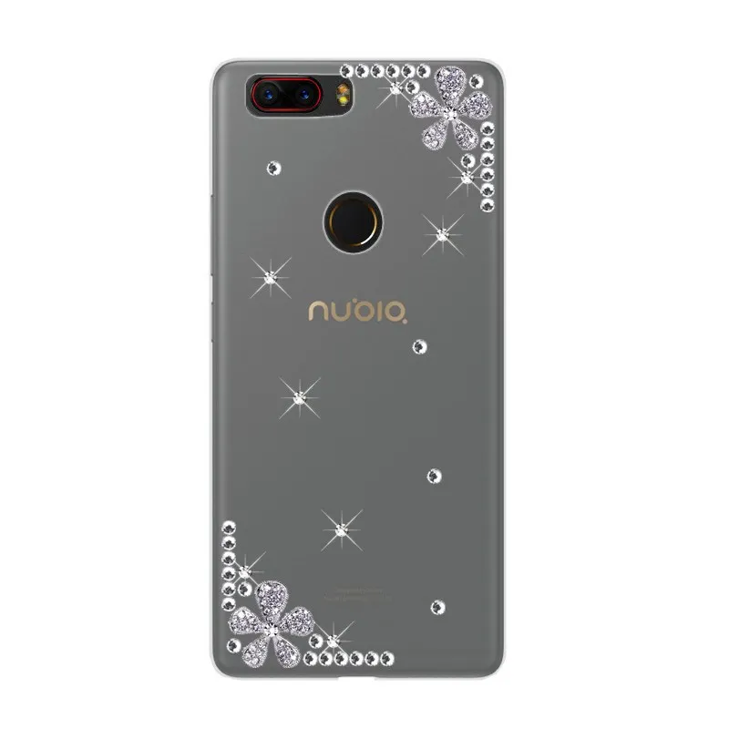 Стразы чехол со снежинкой и розой для телефона ZTE Nubia Z17 lite Z18 Z11 Mini S N3 N2 N1 M2 Axon 7| |