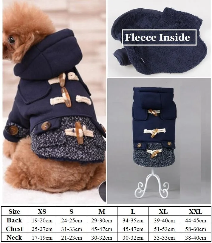 Fleece Blue A13021 Одежда с принтом в виде собак зимняя одежда для домашних животных для маленьких собак французский одежда для бульдога теплое пальто из флиса для мальчиков курта для собак XS S M L XL XXL - Цвет: Fleece Blue A13021