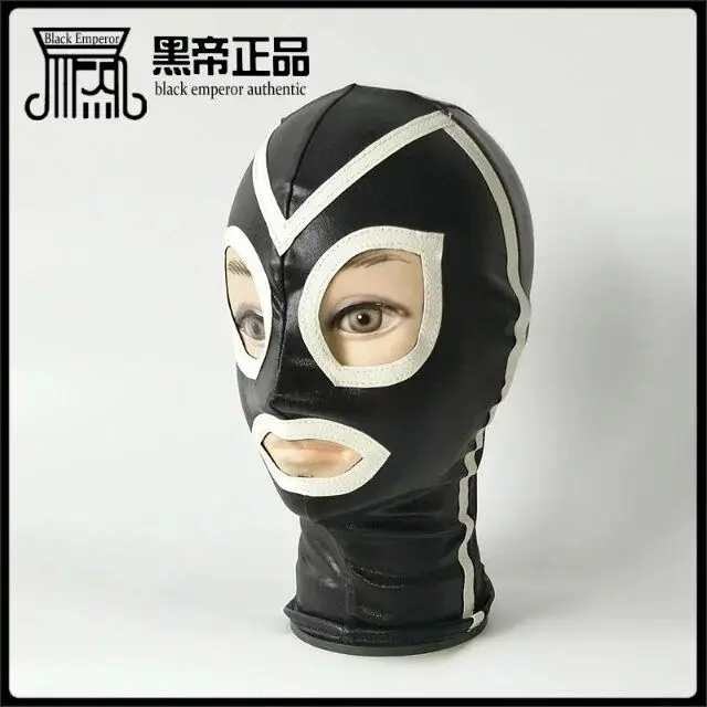 Новинка лакированная кожа БДСМ бондаж ограничения Дырявые глаза рот с молнией