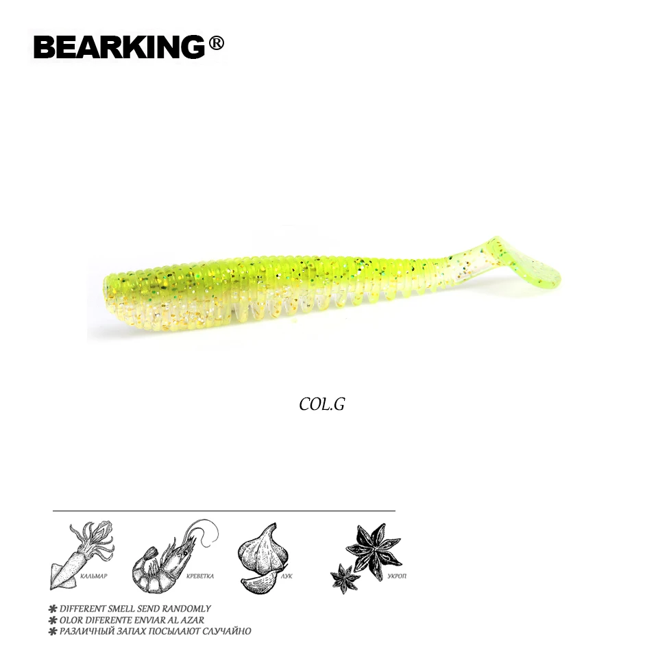 BEARKING 50 мм 1g 20 шт./пакет рыболовные приманки мягкие искусственные Хищник снасти