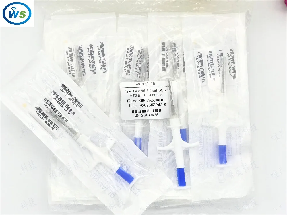 1 4*8 100 шт FDX B ISO11784/785 RFID Id инжектор Pet стеклянная бирка микрочип шприц для животных